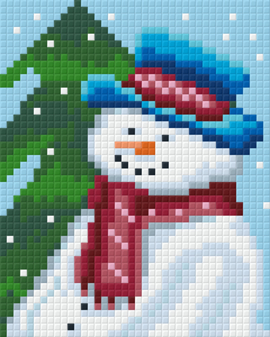 Snowman One [1] Baseplate PixelHobby Mini-mosaic Art Kit image 0